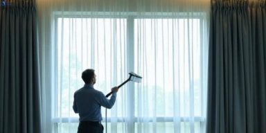 Commercial curtain steam cleaning service pootilla-vic hotels offices