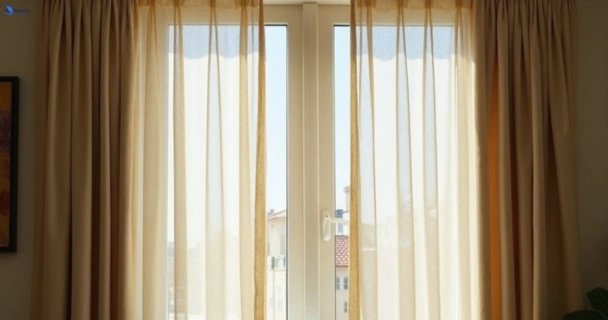 Dusty and dull curtains in pootilla-vic before steam cleaning